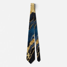 Blue Marble Mönster med Guld Slips