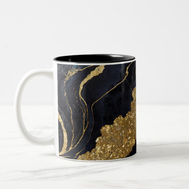 Blue Marble Mönster med Guld Två-Tonad Mugg (Vänster)