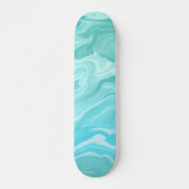 Blue Marble Mönster Mini Skateboard Bräda 18,5 Cm (Framsida)