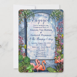 Blue Marble & Rosa Flamingos Inbjudningar