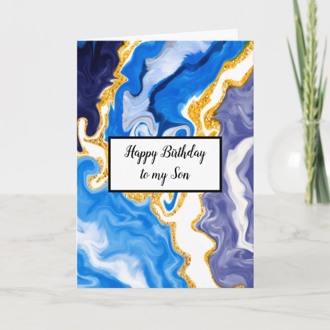 Blue Marble Son's Birthday Kort (Framsida)