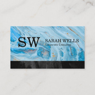Blue Marble Svart trim Visitkort