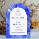 Blue Marble Swirls Star David Pub Bat mitzvah Arch Inbjudningar<br><div class="desc">Perfekt-kort för att tillkännage ett bat mitzvah, pub mitzvah eller annat judiskt firande! Handen gjorde vattenfärgssnurrande för dig på framsidan och baksidan! FULLT ANPASSADE! Klicka på "Anpassa" ovan om du vill redigera texten. Klicka på "Redigera med verktyg" om du vill justera typsnitt, färg och placeringar och ta bort baksidans design...</div>