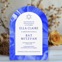 Blue Marble Swirls Star David Pub Bat mitzvah Arch