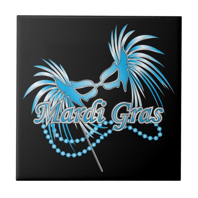 Blue Mardi Gras Mask Kakelplatta (Framsidan)
