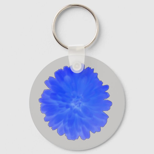 Blue Marigold Keychain Nyckelring (Framsida)
