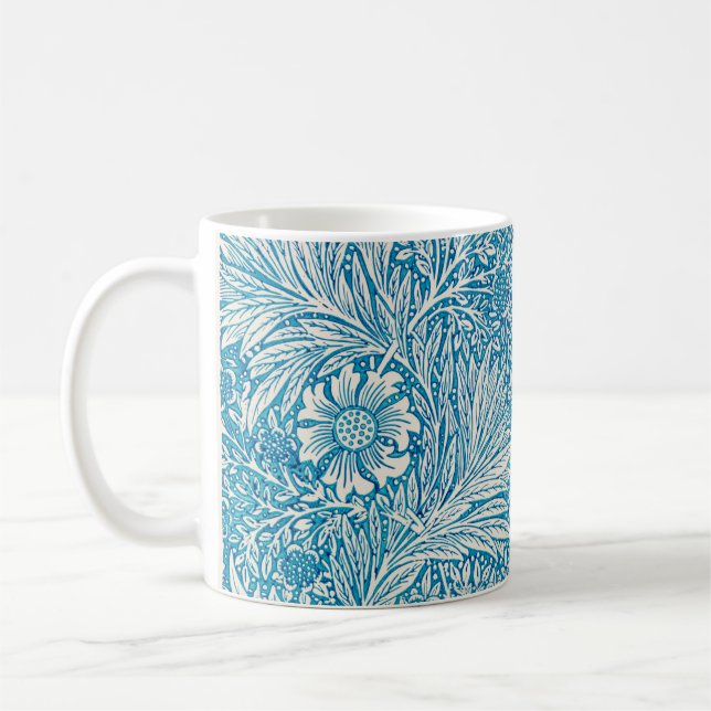 Blue Marigold William Morris mönstrad Kaffemugg (Vänster)