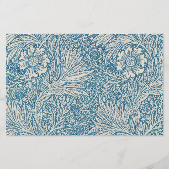 Blue Marigolds (av William Morris) Brevpapper (Framsida)