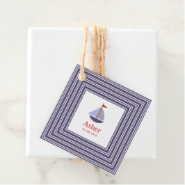 Blue Marine Inspitation Design for Childrens Gåvor Etiketter