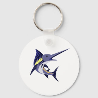 Blue marlin art deco stil nyckelring
