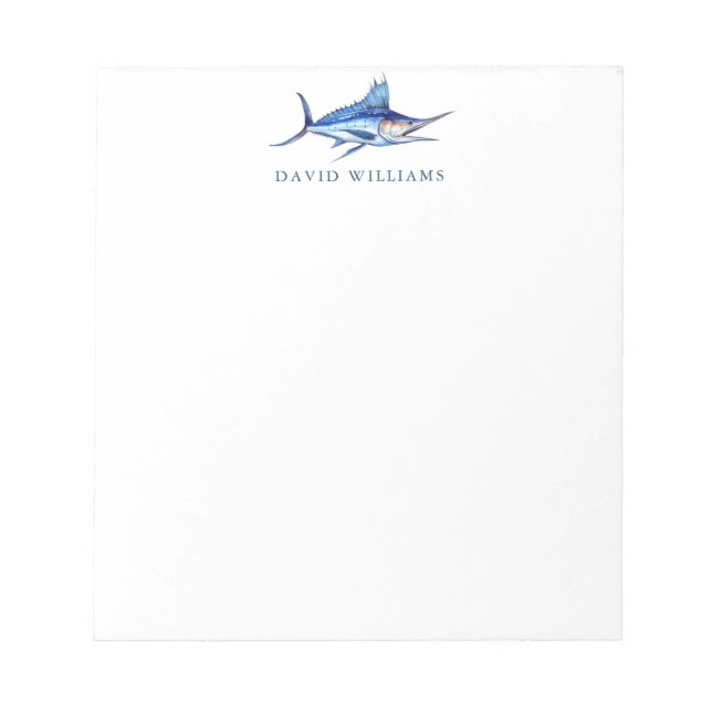 Blue Marlin Fish Fisherman Personlig Anteckningsblock (Framsida)