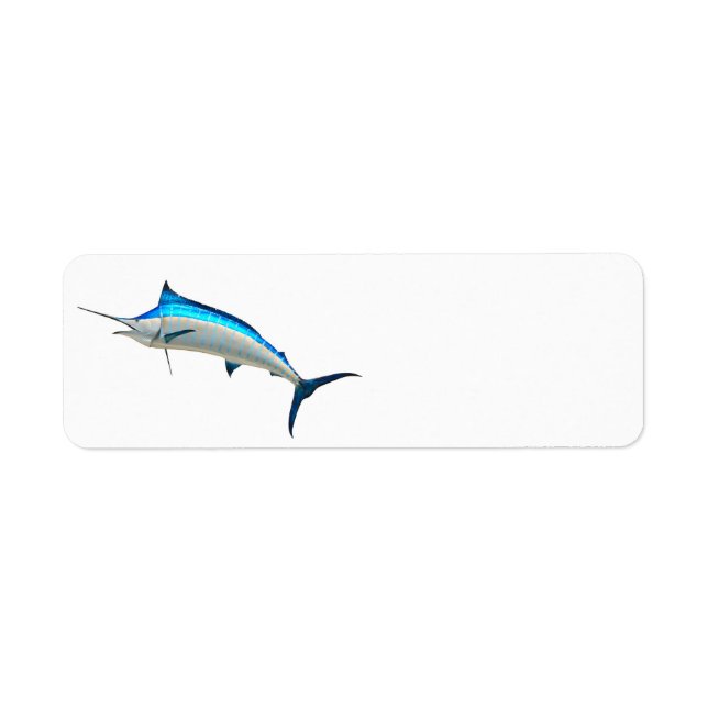 Blue Marlin Game Fish Returadress Etikett (Framsidan)