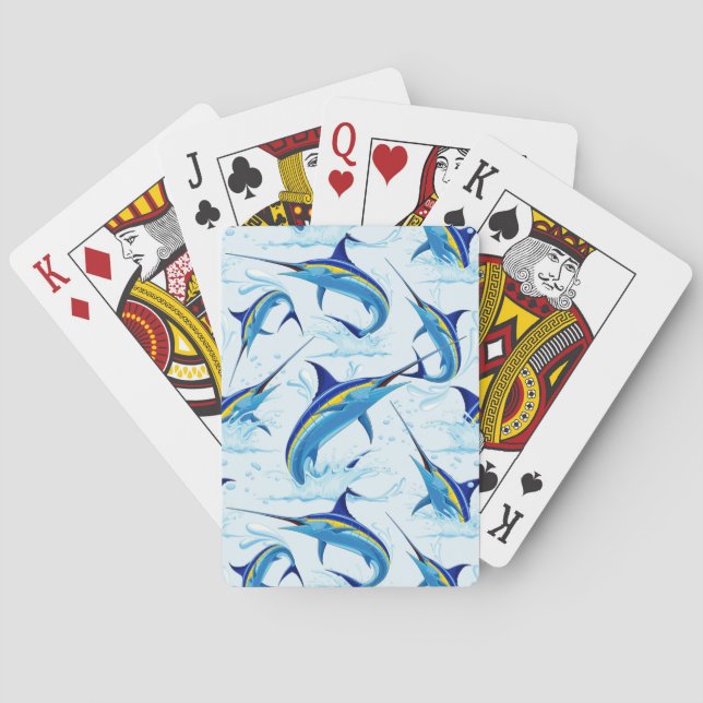 Blue Marlin Jumping out of Ocean Casinokort (Baksidan)