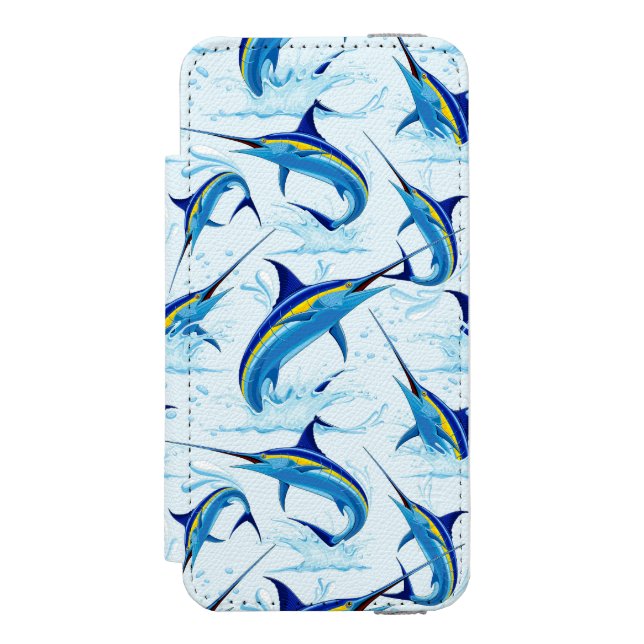 Blue Marlin Jumping out of Ocean Incipio iPhone Wallet Skal (Folio Framsidan)