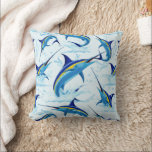 Blue Marlin Jumping out of Ocean Kudde<br><div class="desc">Realistic illustration of a beautiful Marlin Fish Ocean Animal jumping out of ocean. Vector Art copyright BluedarkArt TheChameleonArt.</div>