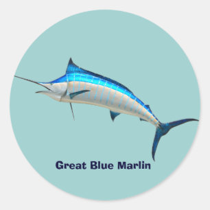 Blue Marlin Runt Klistermärke