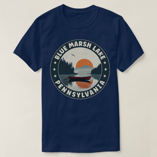 Blue Marsh Sjö Pennsylvania Sunset T Shirt (Design framsida)