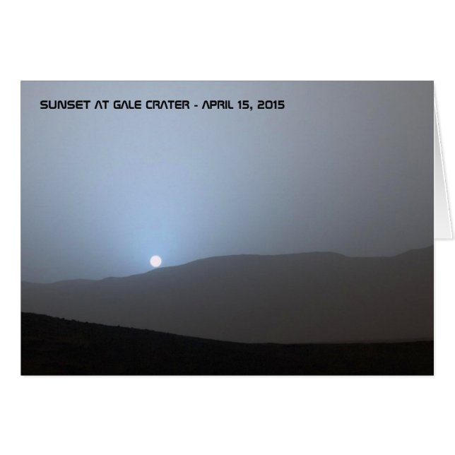 Blue Martian Sunset Hälsningskort (Framsidan Horizontal)