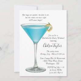 Blue Martini Cocktail Hour Bachelorette Party Inbjudningar