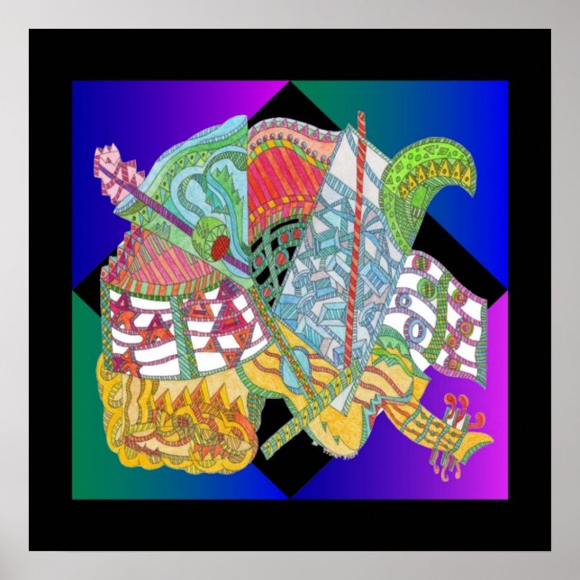 Blue Martini Print Poster (Framsidan)