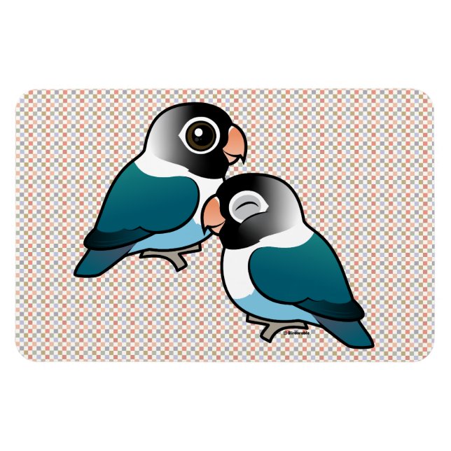 Blue Mask Lovebird Adsible Pair Magnet (Horisontell)