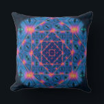 Blue Maskin Ögon Kudde<br><div class="desc">Den här bilden, Blue Maskin Ögon, skapas från mitt originalfoto av mitt kök golv med ljus sent på eftermiddagen genom en belagd ridå. Perspektivet förvandlades till en fascinerande geometri. Genom en patentskyddad processaa som jag har utvecklat under de senaste åren, plus några tsvags höger till slut, blev detta till ett...</div>