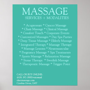 BLUE massagemodaliteter lista Poster