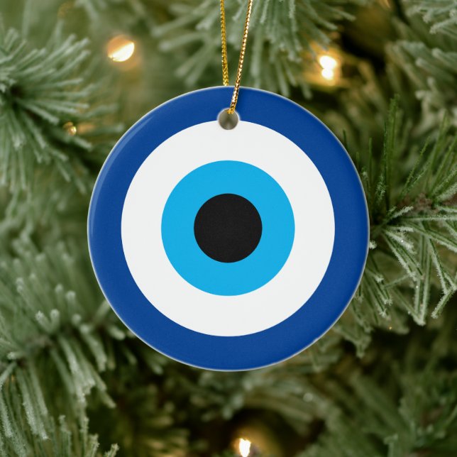 Blue Mati Evil Öga keramisk ornament (Träd)