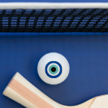 Blue Mati Evil Öga tur och skydd runt ögonboll Pingisboll<br><div class="desc">Blue Mati Evil Öga tur och skydd runt ögonbollen Ping Pong Boll. Grekisk/romersk/turkisk ikon för skydd och lycka till. Anpassningsbar färg iris-design.</div>