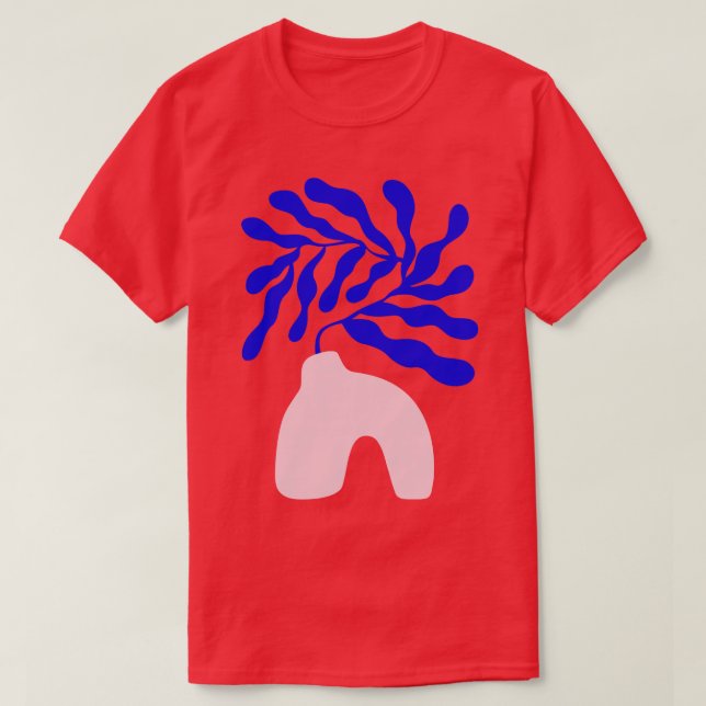 Blue Matisse Ferns II T Shirt (Design framsida)
