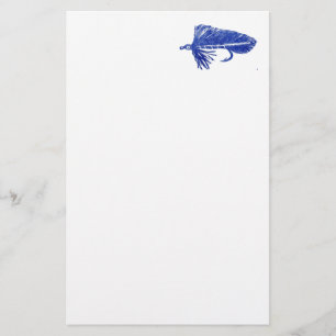 "Blue Matuka Streamer" Trout Fly Stationery Brevpapper