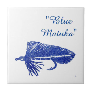 "Blue Matuka" strypflingplattan. Kakelplatta