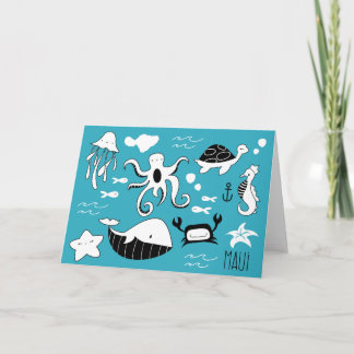 Blue Maui Ocean Greeting Card Kort