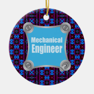 Blue Mechanical Ingenjör Julgransprydnad Keramik