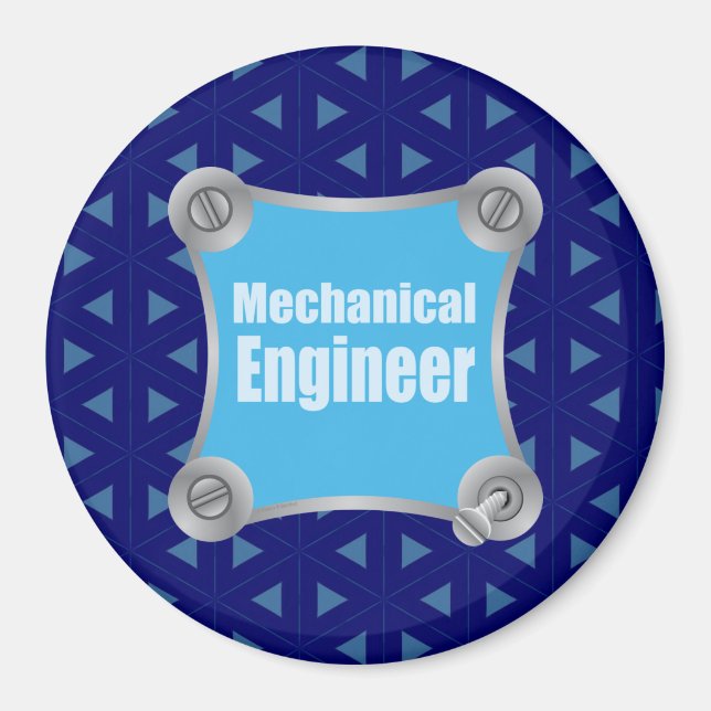 Blue Mechanical Ingenjör Magnet (Framsidan)