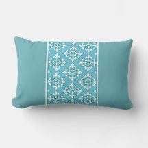 Blue med Fleur de Lis Detail Dekorativ kudde