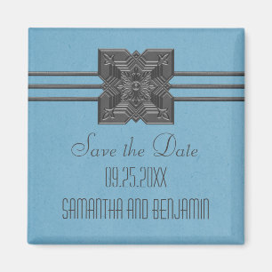 Blue Medallion Gräns Spara datum magneter