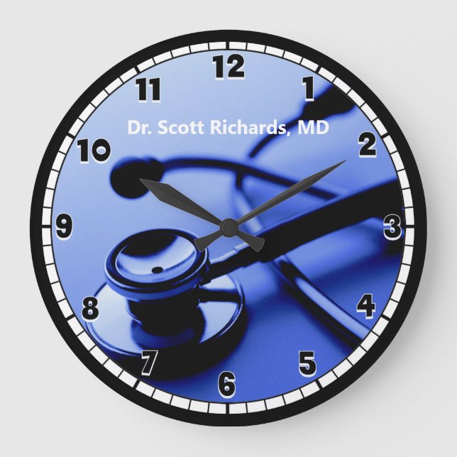Blue Medical Doktor Anpassningsbar Office Stor Klocka (Framsida)