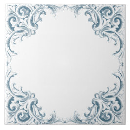 Blue Mediterranean Decorative Mönster Kakelplatta