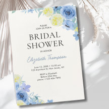 Blue Mediterranean Lemon Bridal shower