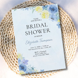 Blue Mediterranean Lemon Bridal shower Inbjudningar