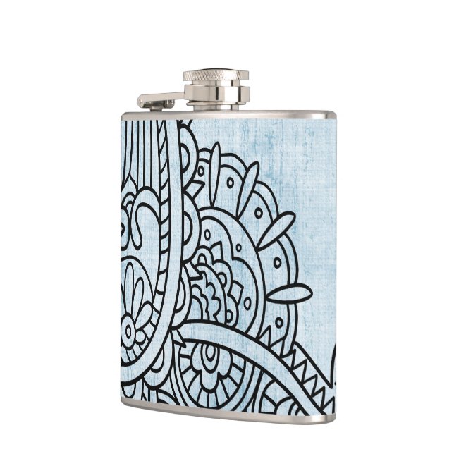 Blue Mehndi Motif-kolv Fickplunta (Vänster)