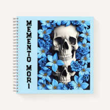 Blue Memento Mori Stoic Journal Notebook