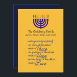 Blue Menorah Hanukkah-kort Julkort<br><div class="desc">Helgdag temaobjekt designade av Umua. Tryckt och avsänt av Zazzle eller deras närstående företag.</div>