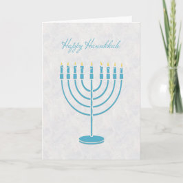 Blue Menorah, Lycklig Hanukkah, hälsningskort Helgkort