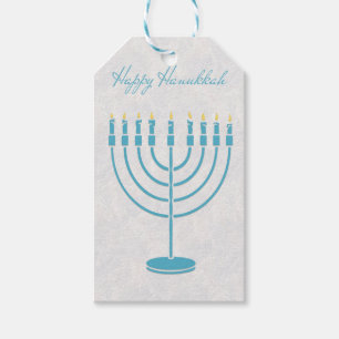 Blue Menorah, Lycklig Hanukkah Presentetikett