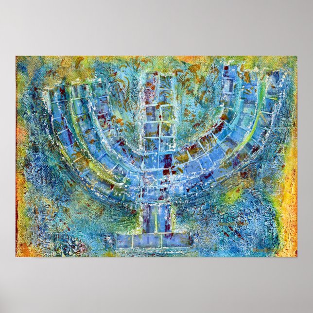 Blue Menorah Poster (Framsidan)