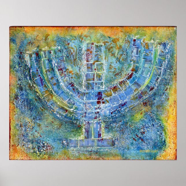 Blue Menorah Poster (Framsidan)