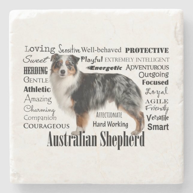 Blue Merle Australian shepherd Stenunderlägg (Framsidan)