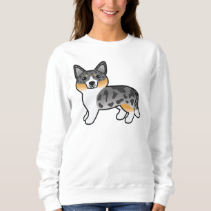 Blue Merle Cardigan Welsh Corgi Tecknad hund T Shirt